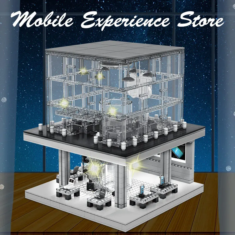 SEMBO Creator Series Apple Store Model Building Blocks City Street View LED Light Figures Bricks Classic Phone Kids Toy | Игрушки и