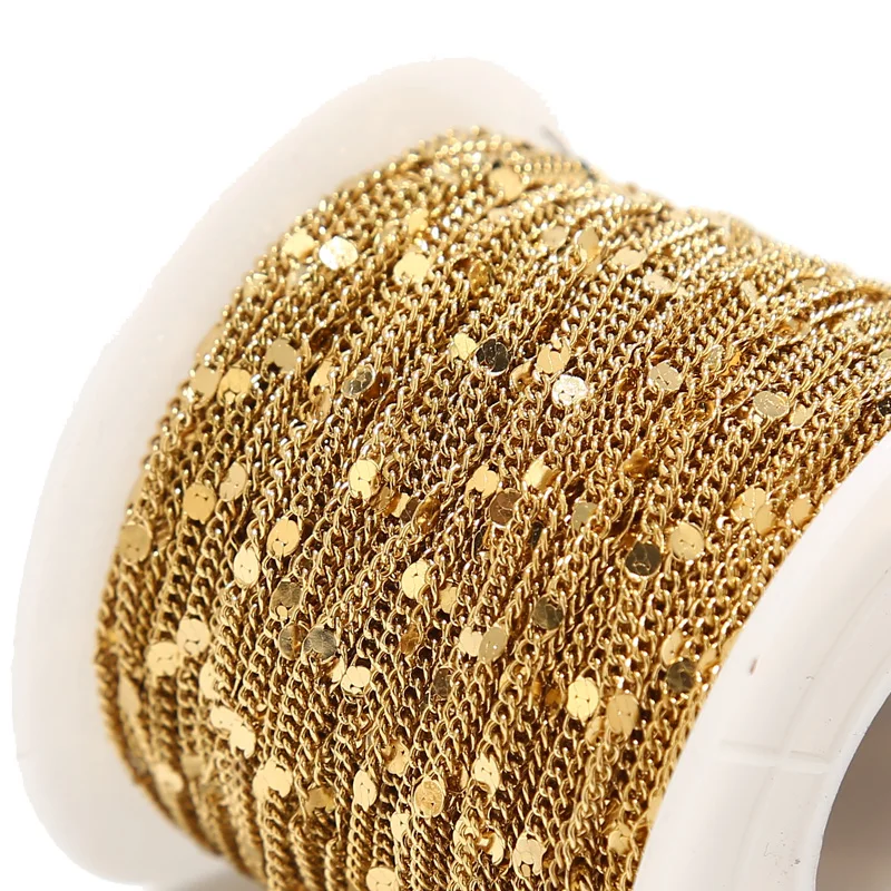 Плоские бордюрные цепи из нержавеющей стали Ювелирная фурнитура для