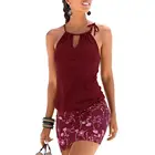 Платье женское на бретелях-спагетти, пикантный сарафан без рукавов, с цветочным принтом, с лямкой на шее, с эластичным поясом, вечернее пляжное, на лето