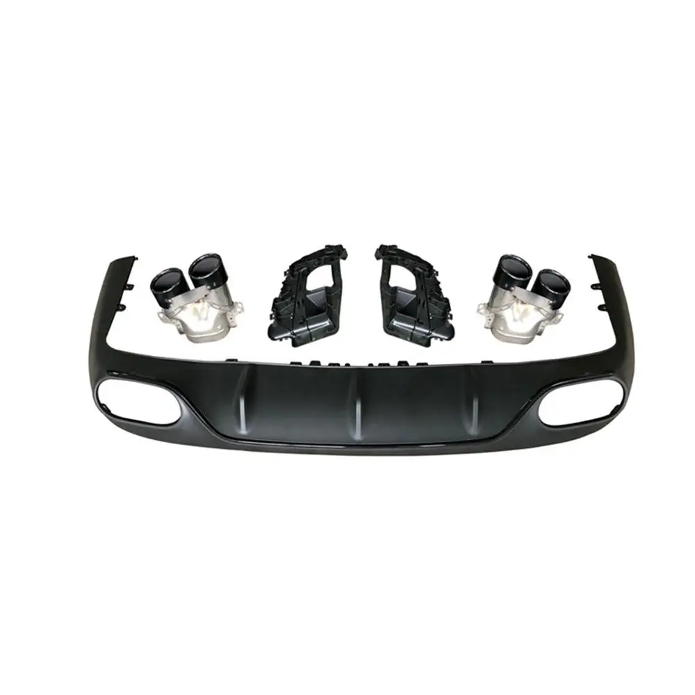 PP Rear Bumper Lip Diffuser with Exhaust Muffler Tips for Benz E Class C238 E200 E300 E53 AMG Coupe Sport 2017-2019 |