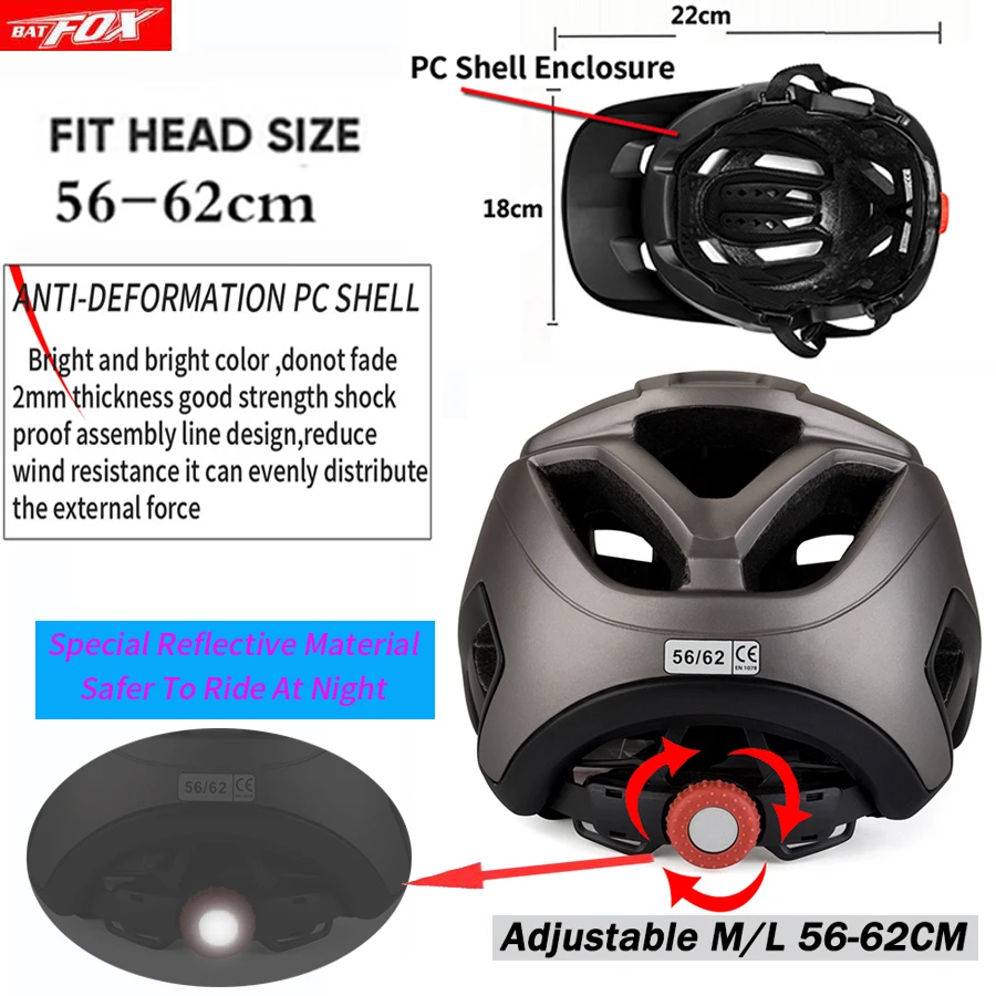 Шлем велосипедный BATFOX Matte для мужчин и женщин спортивный шлем занятий на открытом