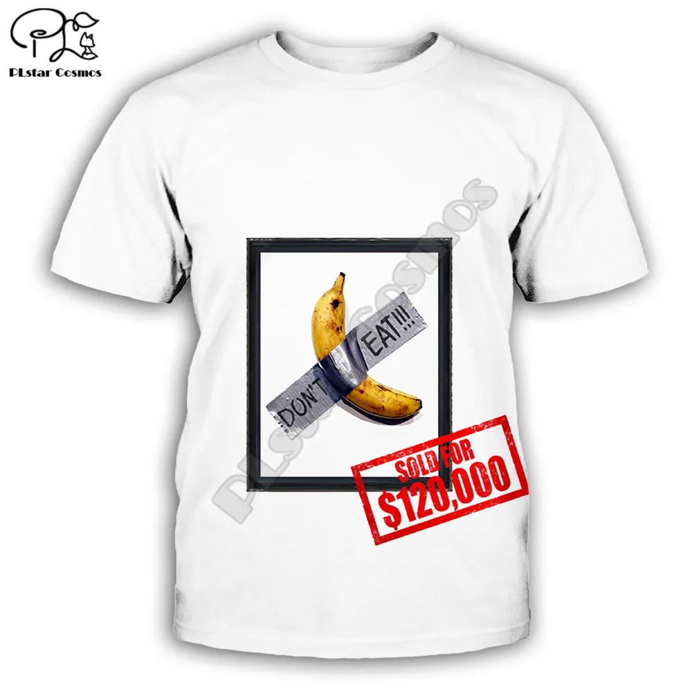 

Футболка с 3D-принтом бананов для мужчин и женщин, Повседневная рубашка в стиле Харадзюку, топ с коротким рукавом, белый цвет, на лето-1