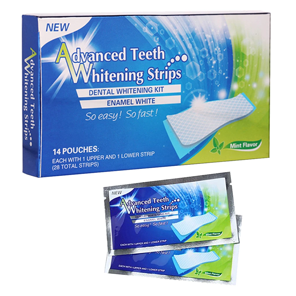 

14 Pack Teeth Whitening Strips Instant Tea Stains Remover Stickers