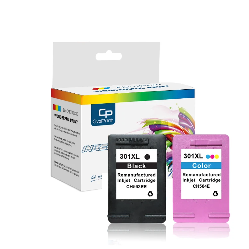 

Civoprint 301XL Cartridge Compatible for hp 301 xl hp301 Ink Cartridge for hp Envy 5530 Deskjet 2052132 2133 2134 3630 printer