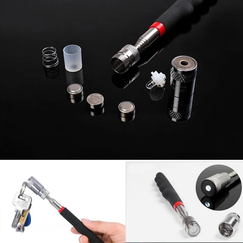 

19-69CM telescopic Magnetic Pick Up Rod Stick Strong magnetic Pen metal Picker grabber neodymium imanes mini led pick up tool