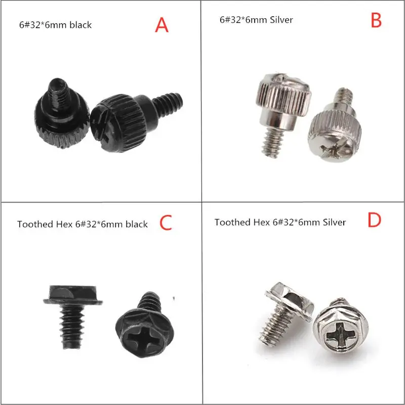 

Desktop Computer Case Thumb Thumbscrews Screws and 6#-32*6 Hard Drive Screws
