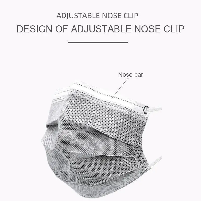 10 200 шт. одноразовые маски 4 х слойный фильтр Черный серый цвет нетканого