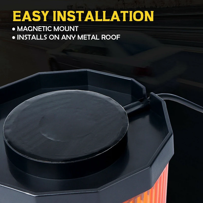 60 Led Strobe Light Car Emergency Warning Rooftop Beacon Work Lamp-Amber