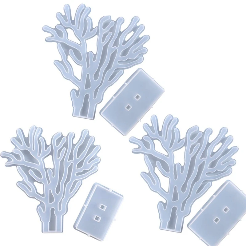 

3 Pieces Coral Tbale Mold, Seaweed Shape Fondant Silicone Table Mold, Handmade Resin Epoxy Mold, DIY Decoration Tools
