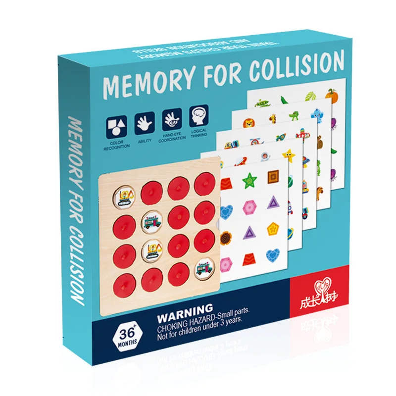 

Wooden Color Memory Chess Baby Memory Puzzle Game Toy Chess Parent-Child Interaction Desktop Exercise Games Puzzle Kid Xmas Gift