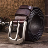 simple retro fashion mens pin buckle leather belt casual young and middle aged cowhide all match belt soft leather luxury belt