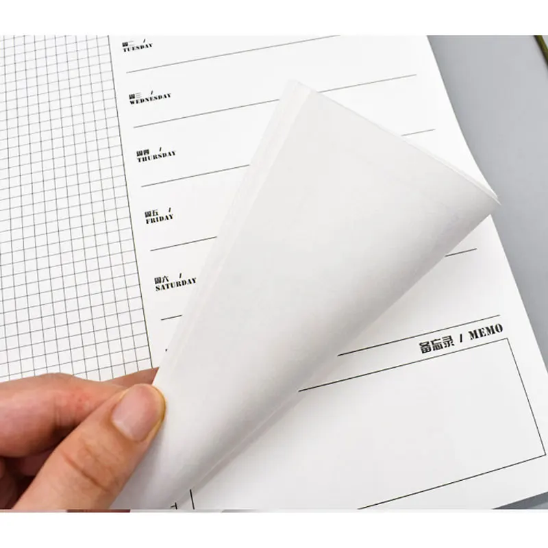 Еженедельник A4 большой размер плотная бумага 140 GSM полный год/пол года