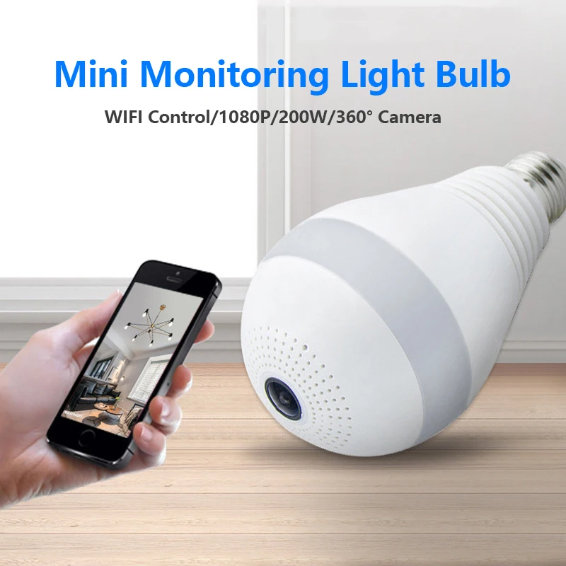 

1080P Wifi IP Camera Light Bulb 360° Panoramic Surveillance Camer Home Security Protection Night Vision Camera Wifi Mini Camera