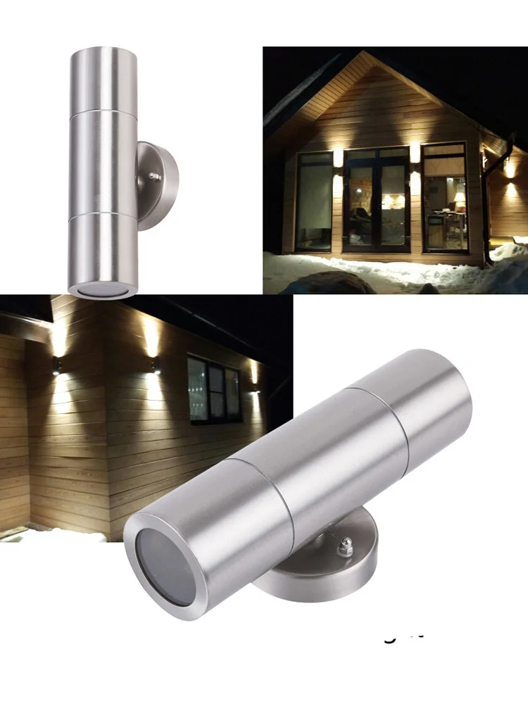 Светодиодный настенный светильник вверх и вниз лампа из нержавеющей стали для
