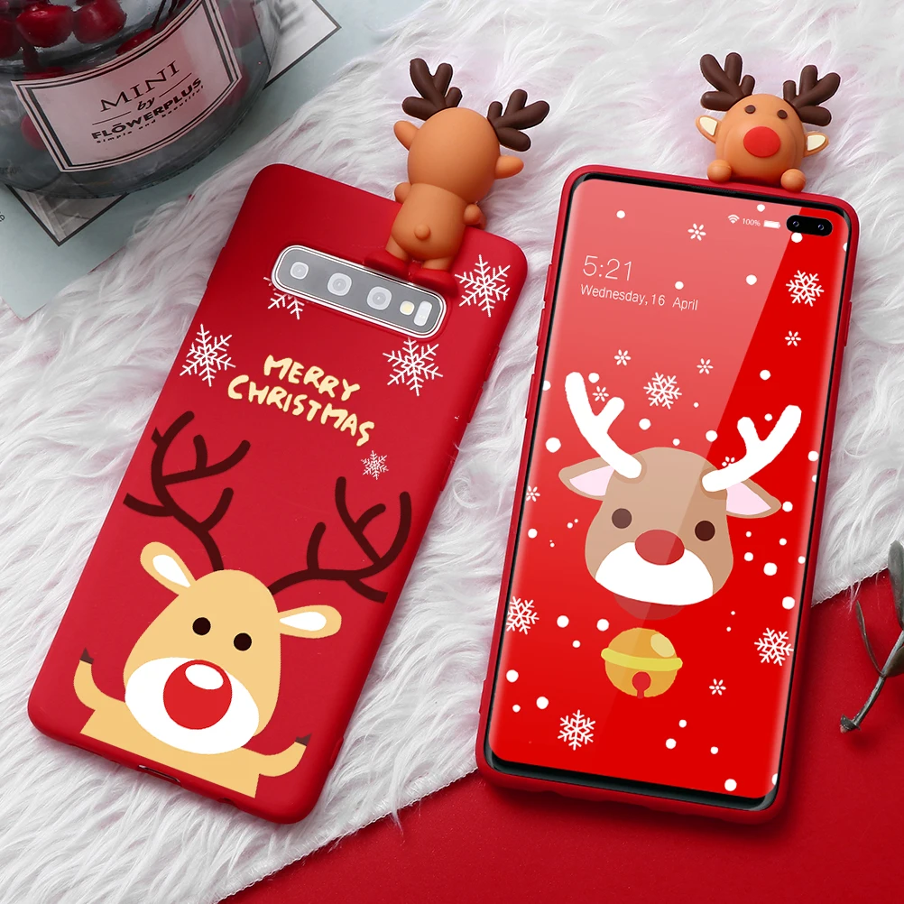 3D Рождественский медведь мультфильм мягкий силиконовый чехол для samsung Примечание 10 Pro A10S A30 A50 A70 S7 край S8 S9 S10 плюс A8 A6 A7 A9 крышка