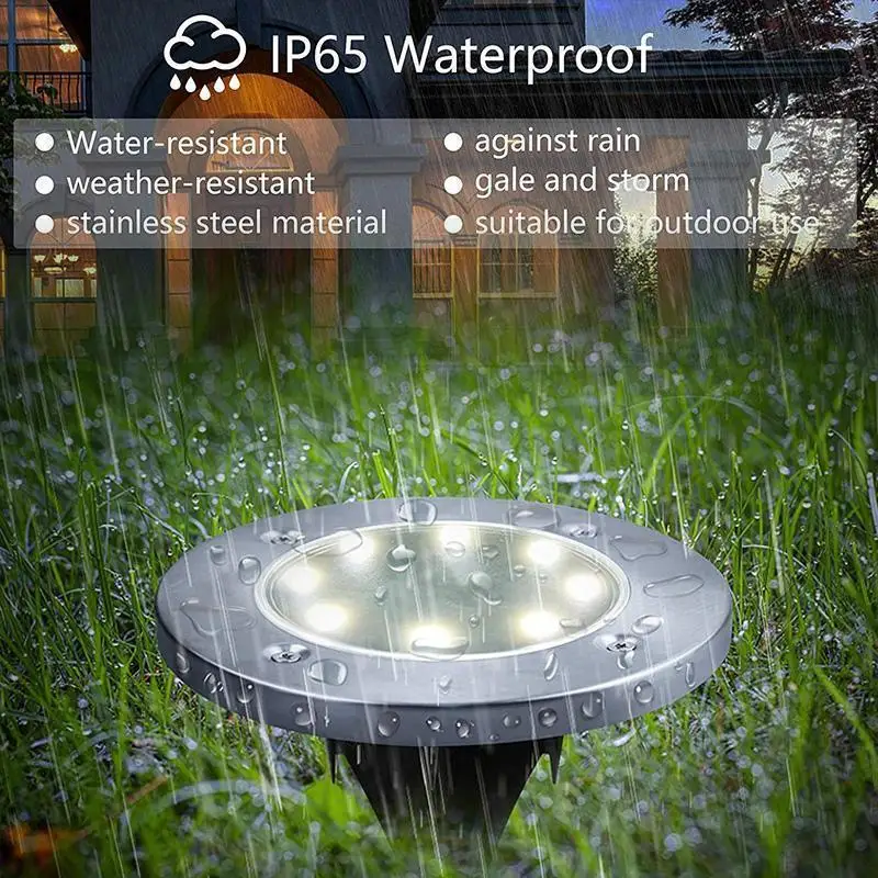 

Solar Powered Floor Path LED Light Solar Ground Lights Waterproof Light Underground Sensing Landscape Lights for Lawn Pathway