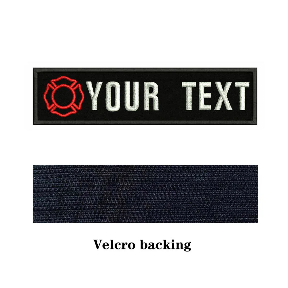 Противопожарный логотип 10X2.5cm вышивка пользовательское имя заплатка с текстом