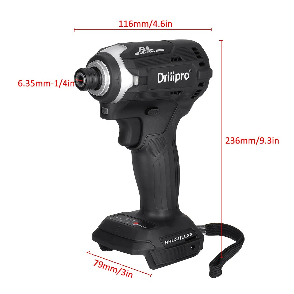 

Drillpro Brushless Electric Screwdriver Cordless 1/4'' Impact Wrench Rechargable Drill Driver+3 Light For Makita 18V Battery