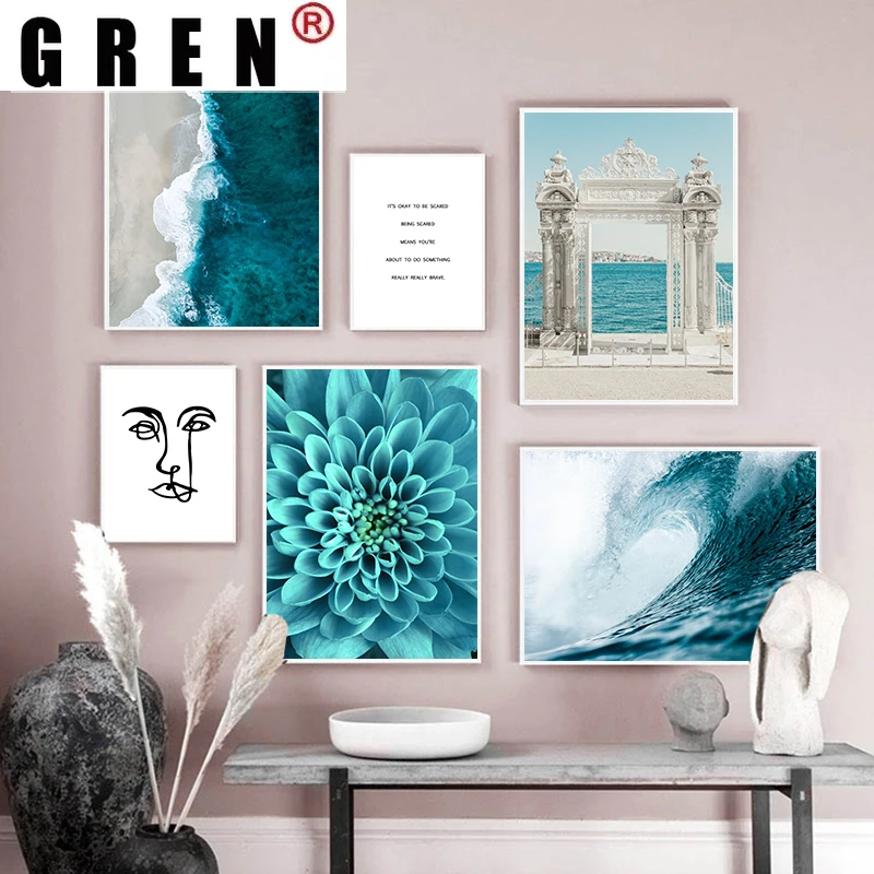 

GREN Abstract Poster and Printing Life Flower Sea Landscape Modern Wall Art Canvas Painting Picture Living Room Home Decor