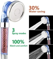 handheld shower head ionic filter filtration high pressure water saving 3 mode function spray handheld showerheads