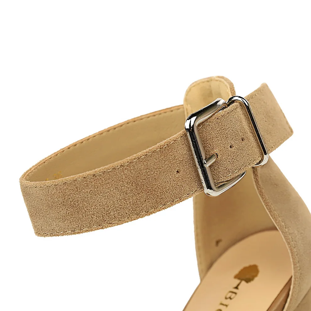 2020 Women 13cm High Heels Sandals 4cm Platform Gladiator Chunky Suede Sandles Fetish Elegant Stripper Peep Toe Prom Shoes | Обувь