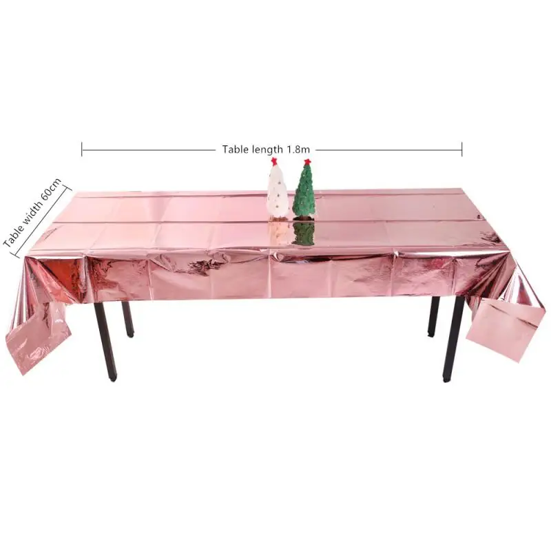 

Waterproof Foil Party Rose Gold Table Cloth Table Cover Rectangular Birthday Tablecloth Wedding Birthday Halloween Table Cloth