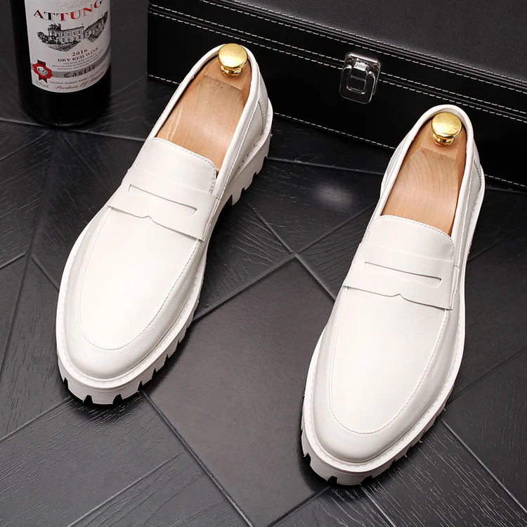 Мокасины мужские из свиной кожи базовые дизайнерские туфли с круглым носком без