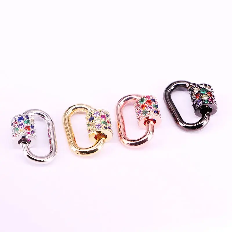 

Фурнитура для ювелирных изделий, застежка овальной формы с микро-инкрустацией из фианита, 5 шт.