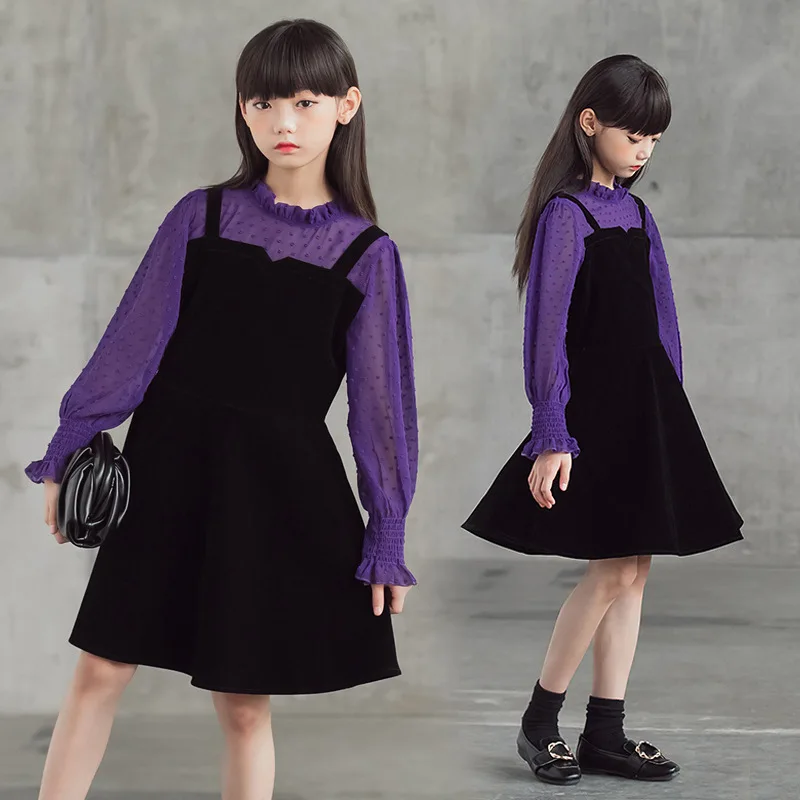 

Детские платья 2022 г. Весеннее платье принцессы в стиле пэчворк для девочек вечерние платья в горошек школьная детская одежда Детский костюм...