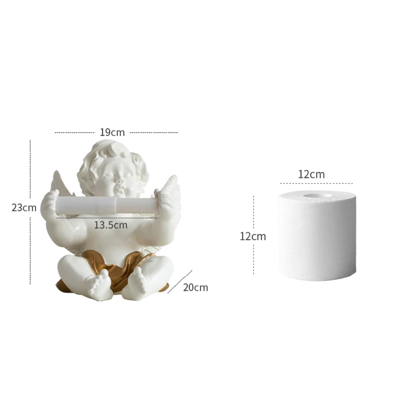 

Resin Angel Tissue Box Holder for Dinning Table Kitchen Office Desk Roll Paper Cute Tissue Box Sculpture Modern Art Home Decor