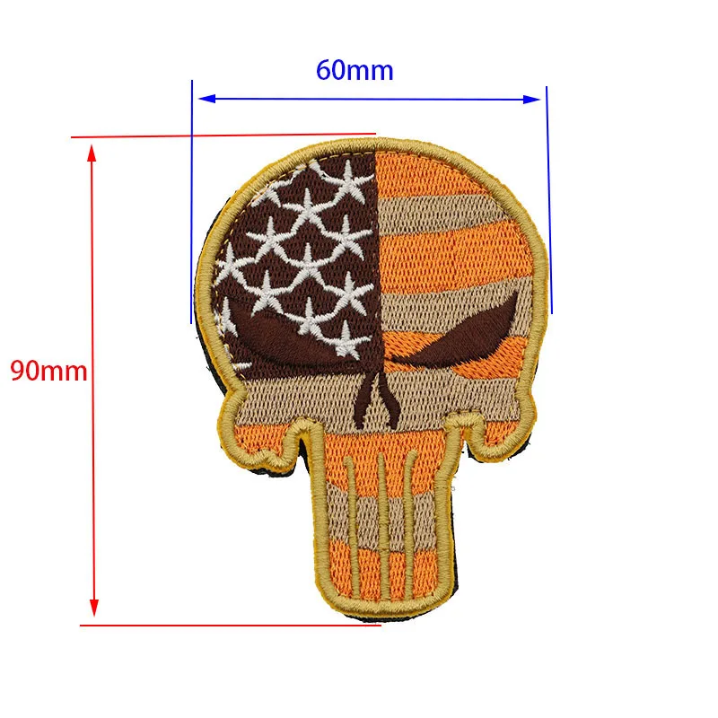 4 цвета 3D вышивка череп накладка на руку цветная Двусторонняя наклейка военный