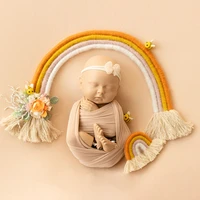 handmade cute props cotton rope rainbow bridge newborn photography background decoration infant studio photo shooting accessori