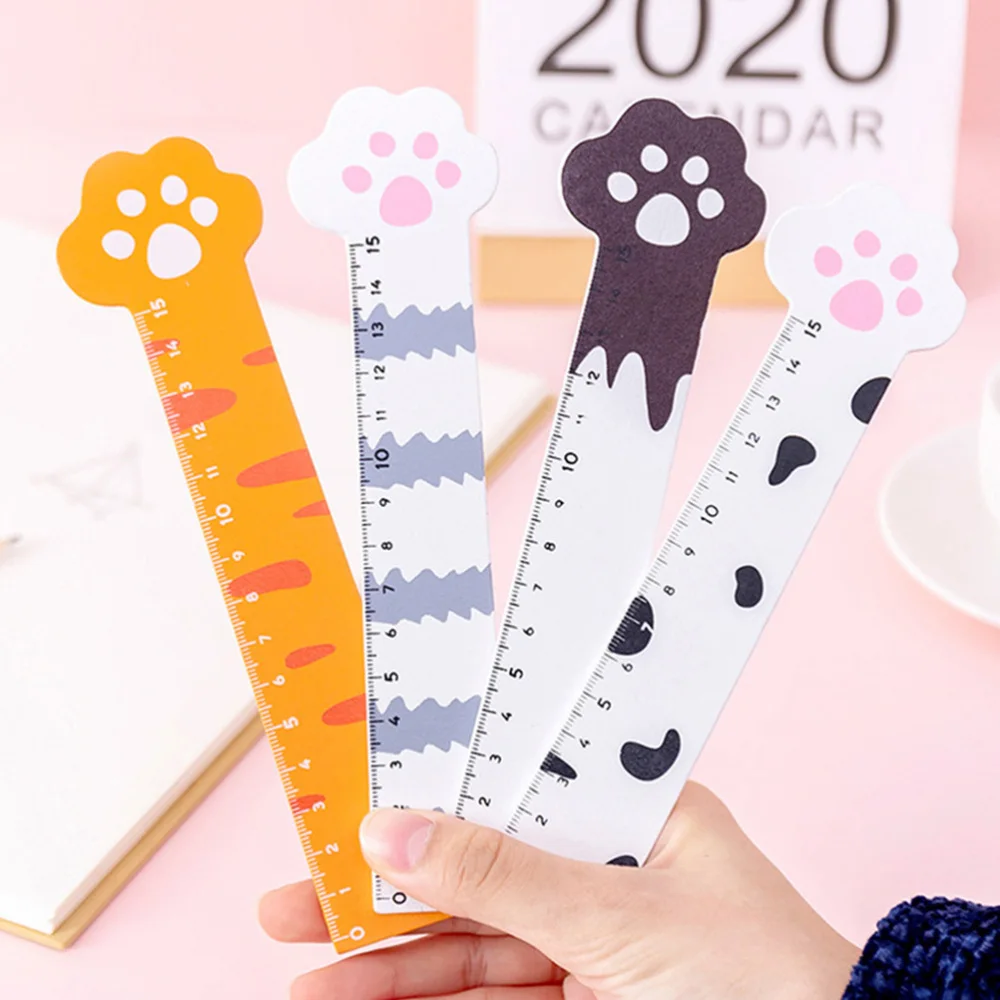 

8 Pcs Wooden Rulers Cartoon Straight Rulers Lovely Students Measuring Rulers
