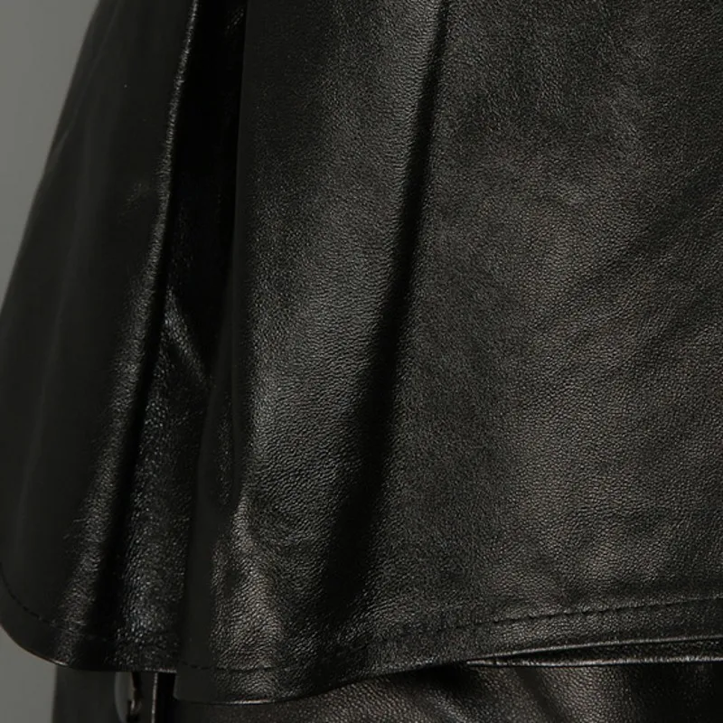 Жилет женский из овечьей кожи короткий с оборками | Женская одежда