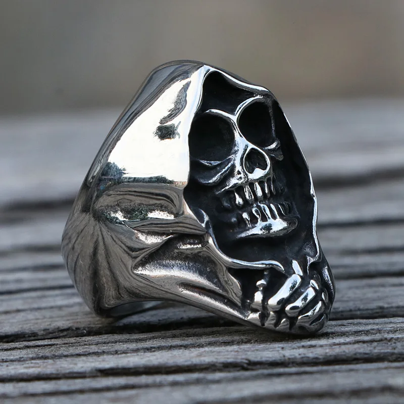 Кольцо в готическом стиле мужское из нержавеющей стали кольцо панк с