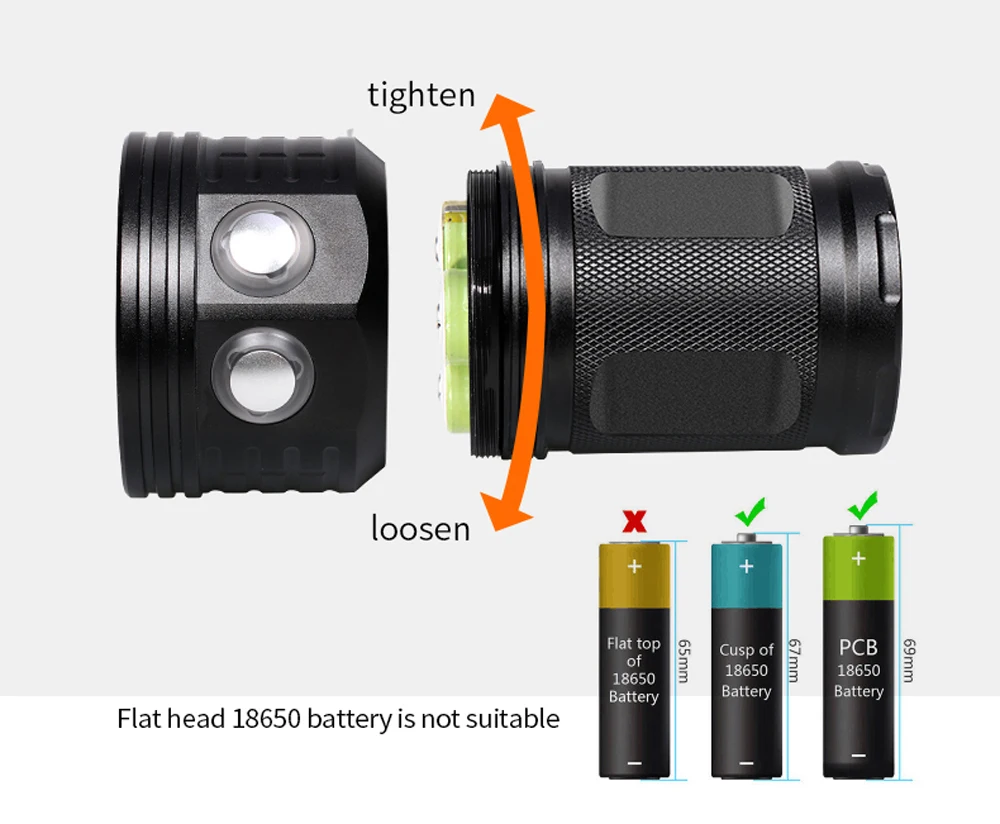 Bestellen 500W Tauchen Taschenlampe Fotografie Video Licht Leistungsstarke LED Scuba Unterwasser LED Dive Taschenlampe Wasserdicht Weiß Blau Rot 18650 Lampe