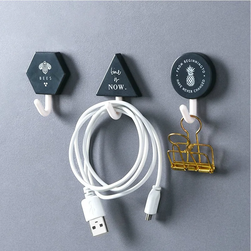 3 Pcs Adhesive Hooks Heavy Duty Wall Hangers Waterproof Kitchen Bathroom Accessories Hook Hanging Suppliers | Дом и сад