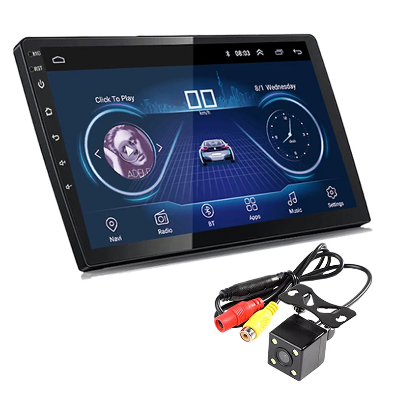 with 4LED camera 2 Din 9 ''FM четырехъядерный автомобильный радиоприемник Android 8,1 усилитель навигация Bluetooth gps навигация Зеркало Ссылка для Iphone Android авто - Цвет: with 4LED camera
