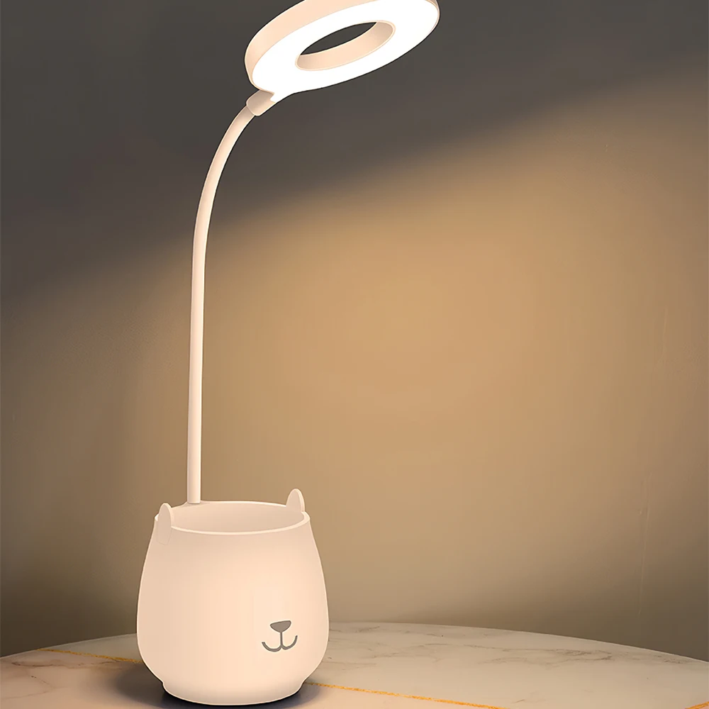 

USB Tabletop Lamp 3000-6000K Adjustment Table Lamp Night Light For Studying Reading Three Light Colors 360 Rotation