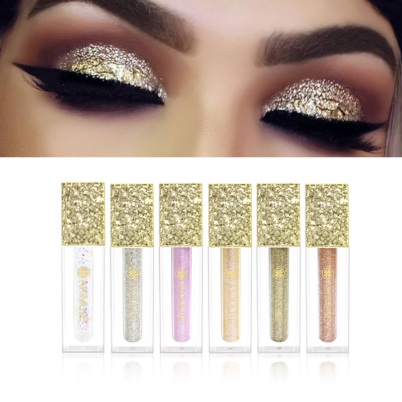 AIKIMUSE Diamond Glitter Eyeshadow Cream Long Lasting Waterproof White Silver Purple With Shiny Flakes Liquid 11146 |