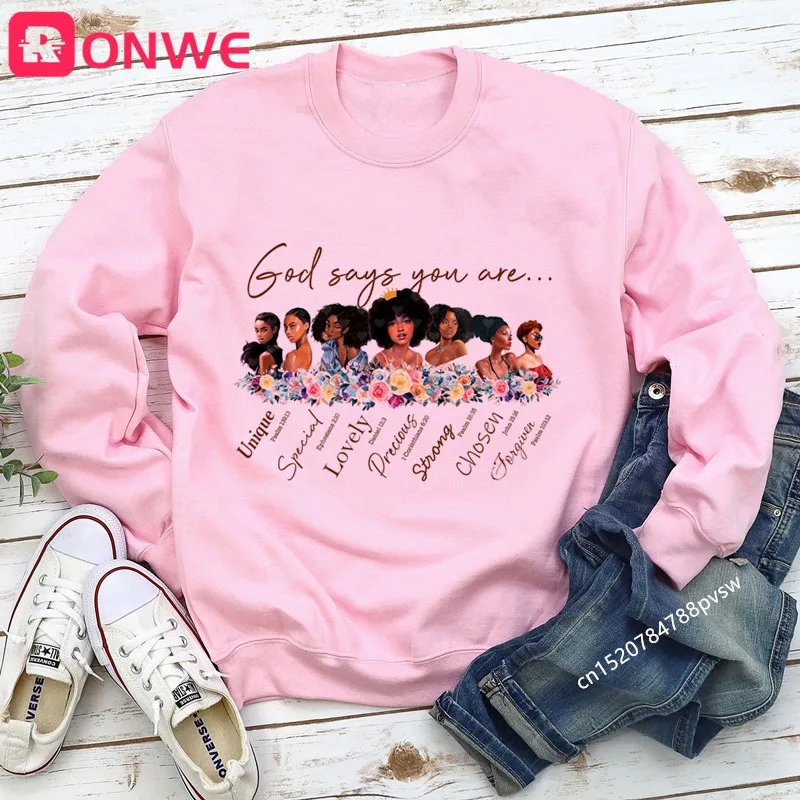 Женский зимний флисовый свитшот с надписью you are black girl is beautiful magic | Женская одежда