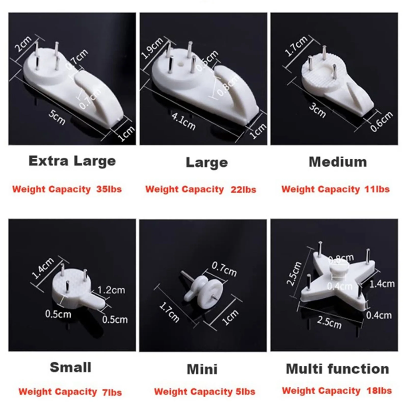 40 Pcs Heavy Duty Plastic Wall Hook Traceless Multi-function Picture Painting Frame Invisible Hanger with Gradienter | Дом и сад