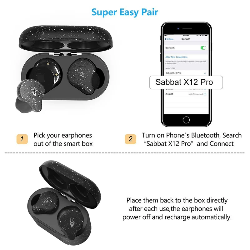 Беспроводные наушники Sabbat X12 Спортивные Bluetooth 5 0 Hi Fi Беспроводная зарядка