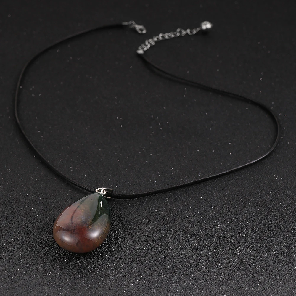 Женское и мужское ожерелье с подвеской из натурального камня оникс кварцевым