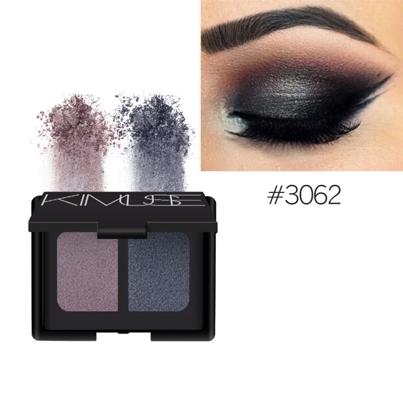 KIMUSE 2 Colors Double Eeyshadow Palette Shimmer Glitter Waterproof Long-lasting Eye Shadow Smoky Makeup maquillaje Cosmetic |