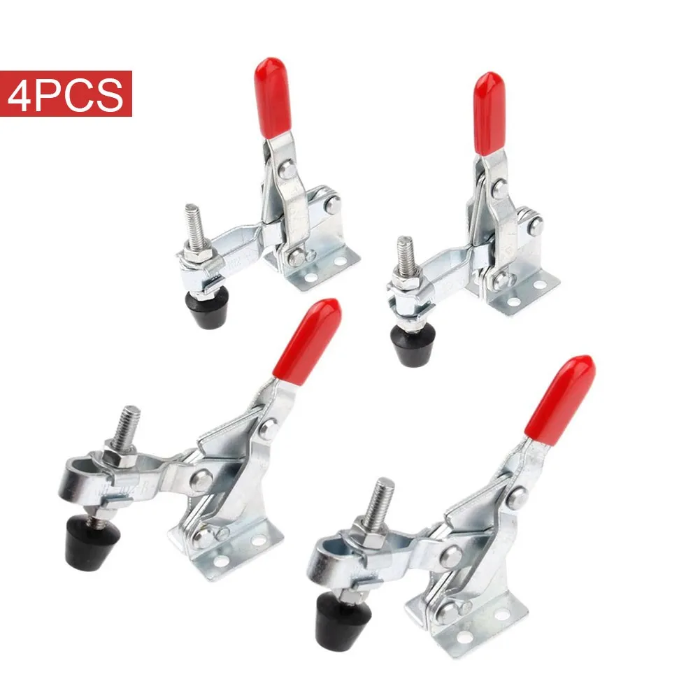 

4Pcs Red Toggle Clamp Vertical Type Clamps 100kg GH-102-B Quick Release Clamp Tool Hand New Heavy Duty Tooling