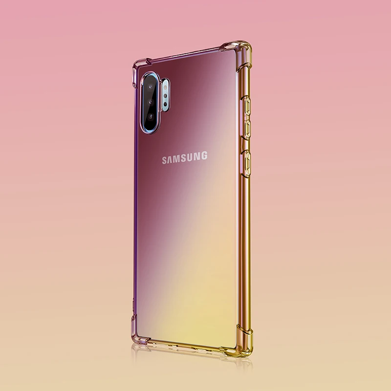 6 Градиент защитный силиконовый чехол для samsung Galaxy Note 10 9 8 S8 S9 S10 плюс S7 край A80 A70 A60 A50 A40 A30 A20 A10E корпус телефона - Цвет: 6