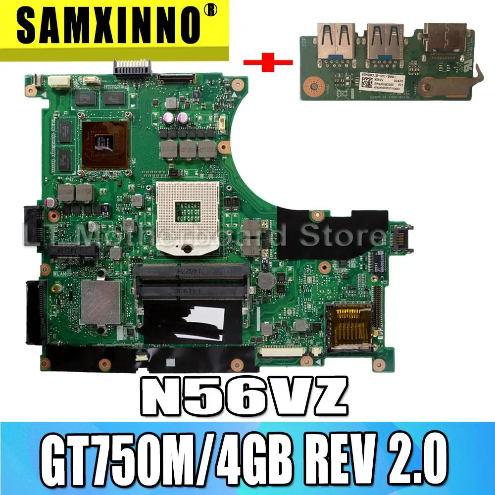 Отправка usb платы GT750M/4 GB REV 2,0 N56VV материнская плата для ASUS N56V N56VV материнская плата для ноутбука N56VV материнская плата