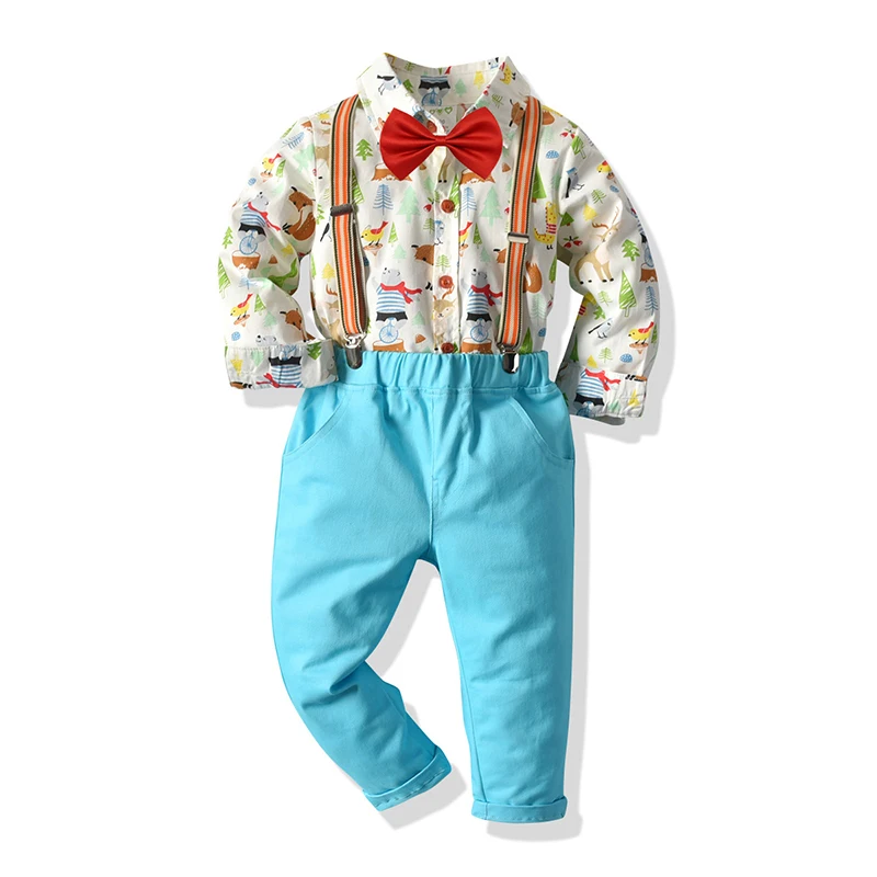Осенняя детская одежда Костюм для мальчиков Комплекты одежды маленьких Платье
