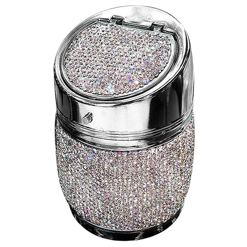 

Авто пепельница, непригорающий бездымный противень нержавеющая Портативный Bling кристаллический цилиндр держатель чашки с крышкой для авто...